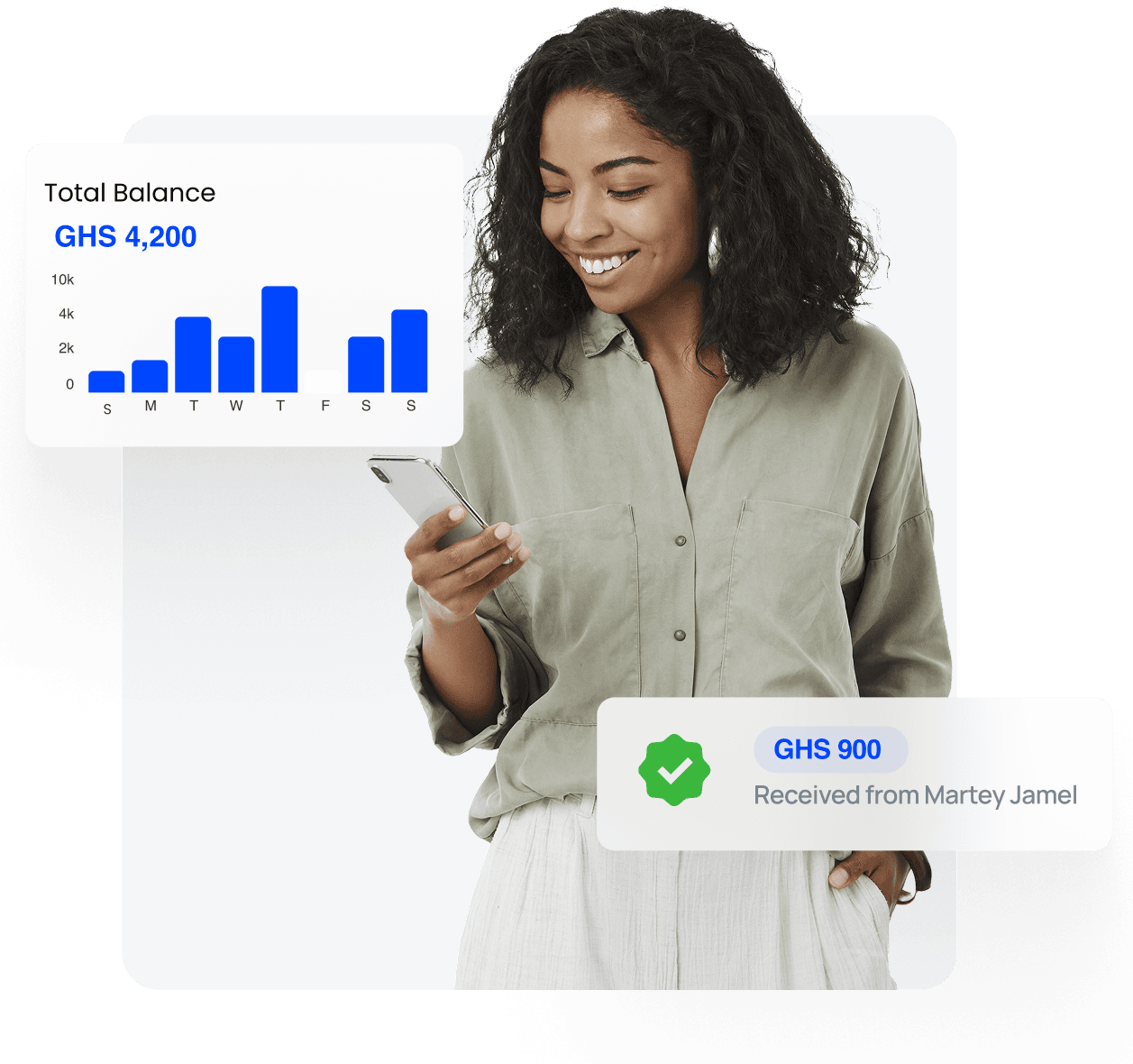 Person using Hala-Gh mobile app