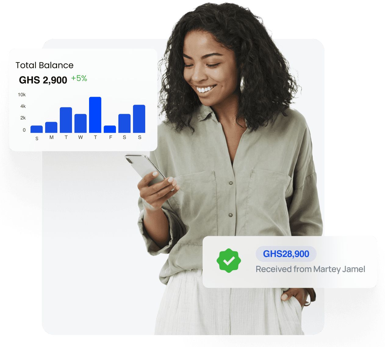 Person using Hala-Gh mobile app